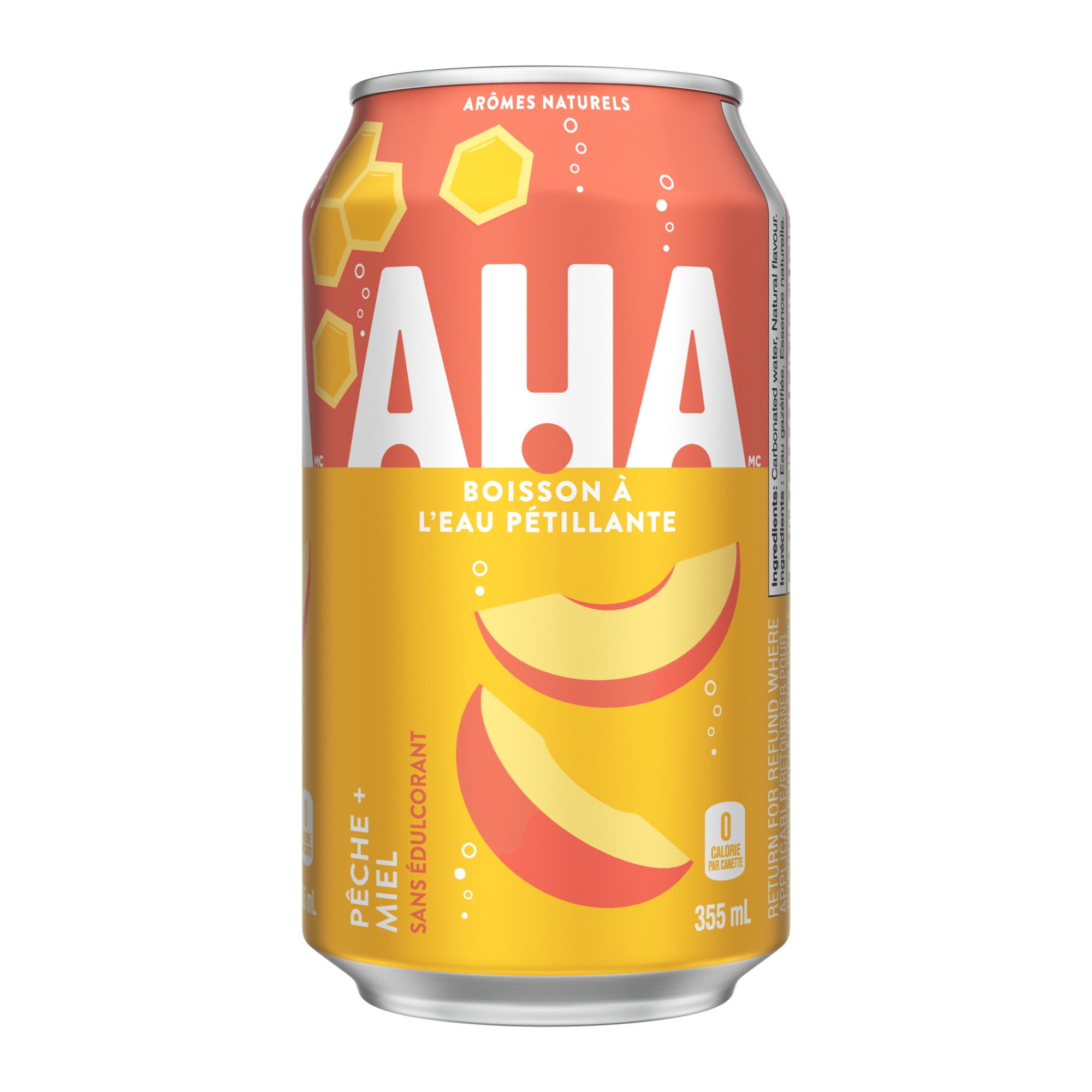 Aha Peach Honey Fridge Pack Cans, 355 mL, 12 Pack