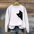 thumbnail image 2 of Shadoumai Cat Graphic Sweatshirts For Women Cute Print Sweatshirt Funny Long Sleeve Pullover Lightweight Hoodie Fall Winter Tops, 2 of 4