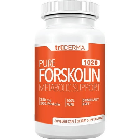 truDERMA Pure Forskolin 1020 Appetite Suppressant Natural Weight Loss Pills, 60 Ct