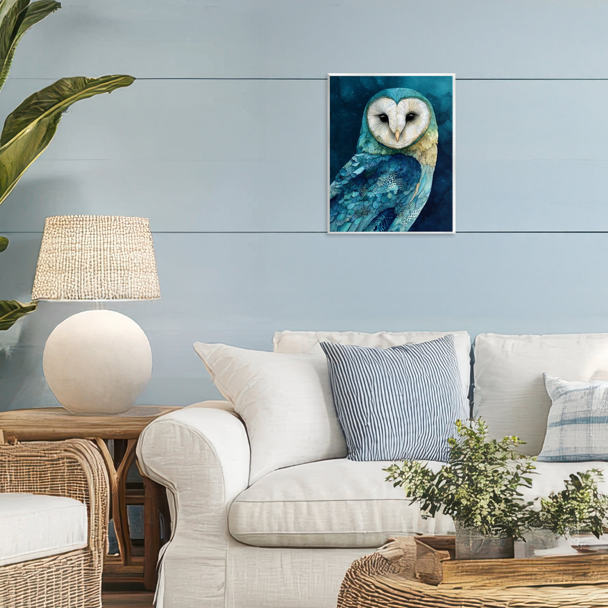 Stupell Industries Cerulean Blue Owl Wall Plaque Art, design by Franklyn Gregory