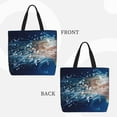 thumbnail image 3 of Naloa White Jellyfish Dansing in the Ocean Tote Bag for Women, Foldable Tote Bag With Zipper, Large Shoulder Bag, Top Handle Handbag for Travel, Work, Shopping, 3 of 9