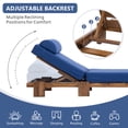 thumbnail image 4 of 78.8'' Outdoor Patio Chaise Lounge Chair, Acacia Wood Adjustable Recliner with Headrest and Retractable Side Tray, 3-Position Backrest, 400 lbs Capacity for Poolside Garden Beach, 4 of 7