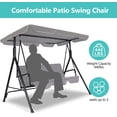thumbnail image 5 of ZXNYH Outdoor Patio Swing Chair with Canopy,3 Seater Porch Swing Chair with Adjustable Canopy and Removable Cushion for Patio Garden Poolside Balcony Backyard, White, 5 of 8