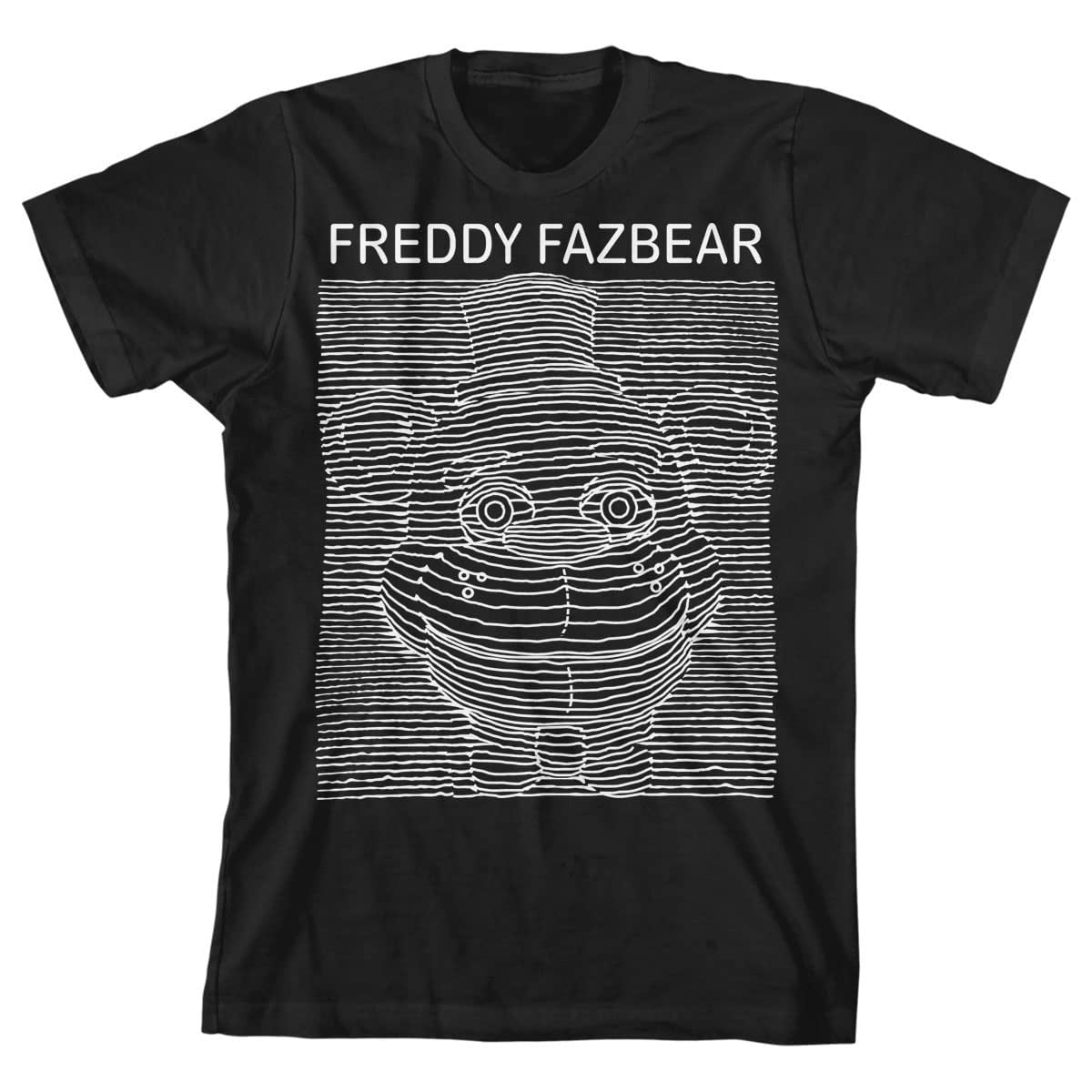 Five Nights at Freddy's Freddy Fazbear Line Art Boy's Black T-shirt-M
