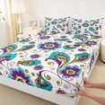 thumbnail image 4 of Homewish Retro Bohemian Flower Queen Sheets,Romantic Floral Queen Sheet Sets,Purple,4pcs,1 Flat Sheet, 1 Fitted Sheet and 2 Pillowcases, 4 of 6