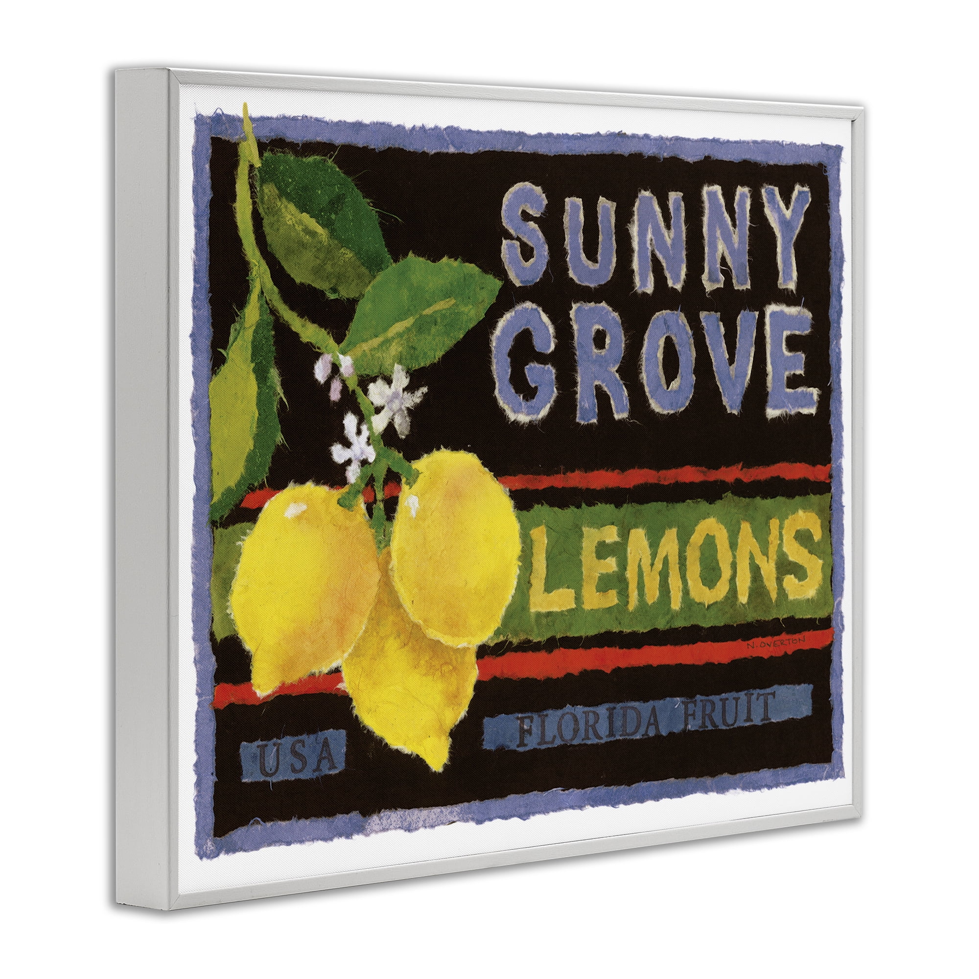 Stupell Industries Sunny Grove Lemons Food & Beverage Painting White Framed Art Print Wall Art, 20 x 16