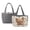 Beige - Yorkshire Terrier Paw Print, variant on Hummingbird Print Tote Bag Large Reversible Quilted Shoulder Bag Trendy Women's Bag for Daily Commute Gym Travel Holiday, Gray