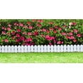 thumbnail image 2 of Evelyne Garden Border Edging: Wooden Fence Design - 8pcs White Yard Landscaping Fence Liner Lawn Edge Barrier - 10ft Kit of Decorative Lawn Landscape Panels Elements - GMT-10374-D08, 2 of 8