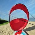 thumbnail image 3 of Greeniant Kayak plegable de PVC, de viento, barco portátil, canoa de pesca, tabla de surf, toldo de seguridad a favor del viento, equipo Universal de Deportes acuáticos rojo Greeniant OD019699-01B, 3 of 6