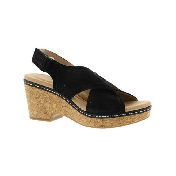 Clarks Womens Giselle Cove Suede Slingback Platform Sandals - Walmart.com