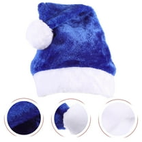 FUTUREORYY 1Pack Blue Plush Santa Hat for Christmas and Cosplay Parties