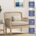 thumbnail image 2 of GDF Studio Bennion French Country Fabric Upholstered Club Chair, Beige and Natural, 2 of 11