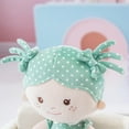 thumbnail image 3 of First Baby Doll Plush Rag Doll Sleeping Cuddle Buddy Doll Soft Baby Doll for Girls Wear Green Polka Dot Dress 13", 3 of 11