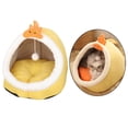 thumbnail image 2 of Bed Warm Nest Kennel Plush Cuddle Sleeping Pad Puppy Kitten Yellow S, 2 of 8