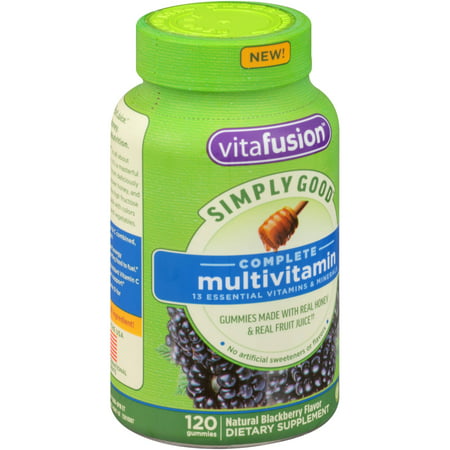 Vitafusion Simply Good Complete multivitamines suppléments alimentaires naturels Blackberry gélifiés, 120 count