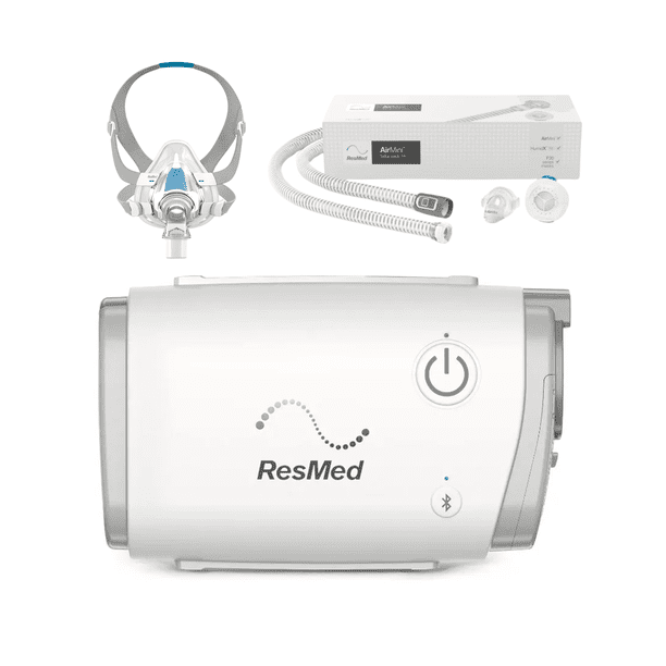 CPAP AirMini Auto Resmed - Paquete Completo con Kit de Instalación y Mascarilla Resmed F20 Compacto, Portátil, Conectividad Bluetooth