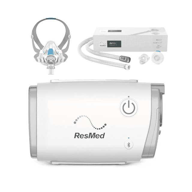 CPAP AirMini Auto Resmed - Paquete Completo con Kit de Instalación y Mascarilla Resmed F20 Compacto, Portátil, Conectividad Bluetooth