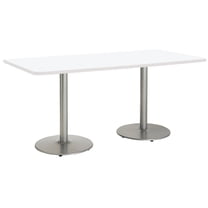 KFI Studios Mode 3.5' x 6' Dining Table, Designer White, Silver
