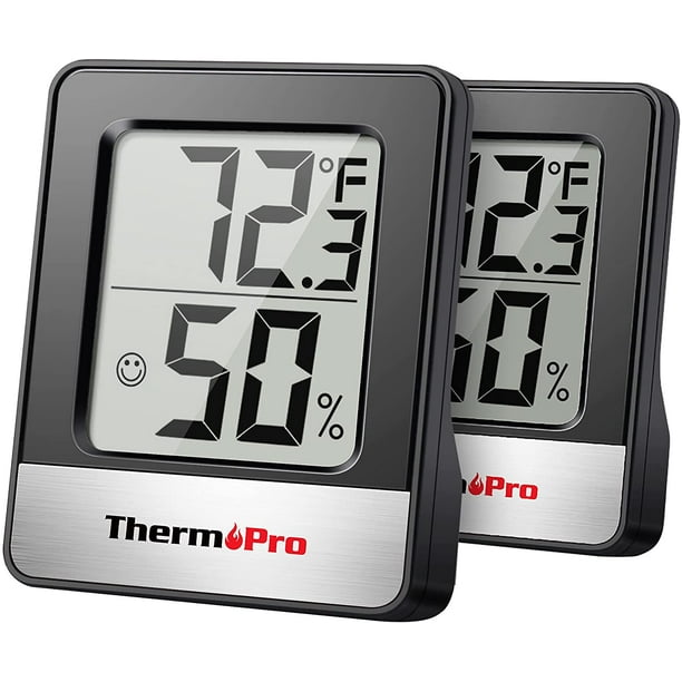 ThermoPro TP49 2 Pièces Hygromètre Numérique Thermomètre d'Humidité Intérieur  Thermomètre d'Ambiance avec Température 