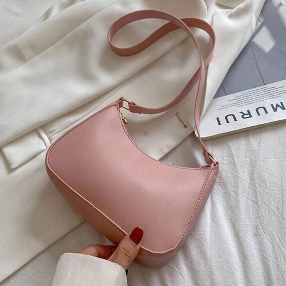 New Women's Fashion Handbag Retro Solid Color PU Leather Shoulder Underarm Bag Casual Women's Hobo Handbag
