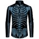 thumbnail image 1 of Camisa con botones de esqueleto con estampado 3D divertido para hombre ropa de carnaval Halloween cosplay camisetas de manga larga camisetas unisex de calle, 1 of 6