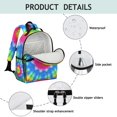 thumbnail image 4 of Colorful Tie Dye Lotus Pattern Backpack for School,Cute School Bag,Schoolbag with Adjustable Shoulder Straps & Padded Back,15.25"x11.5"x5.25", 4 of 5