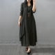 thumbnail image 3 of Vestido Vestido de cuello redondo de mezcla de algodón Traje de vacaciones para mujer con estampado de flores (Negro XL) Cgtredaw Negro T XL para Mujer, 3 of 6