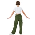 thumbnail image 5 of Rolanko Girls Cargo Pants Wide Leg Loose Cargo Trousers with Pockets Streetwear Kids Pants 4-15 Years, 5 of 7