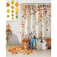 thumbnail image 3 of Fall Pumpkins Shower Curtain Set ，Waterproof Fabric Shower Curtains Thanksgiving Orange Eucalyptus Leaves Watercolor Linen Shower Curtains for Bathroom,Bathroom Decor 36"x72", 3 of 7