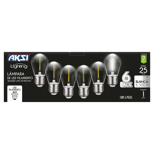 Foco Led S14 6 Pack 1W Blanco 6500k