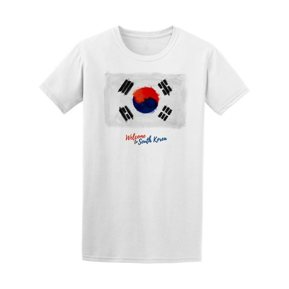 Watercolor South Korea Map Flag Tee Men's -Image by Shutterstock