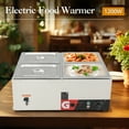 thumbnail image 6 of EastVita Commercial Food Warmer 10.5QT*4- Electric Steam Table, 1200W Professional Countertop Stainless Steel Buffet Bain Marie, 86-185°F Temp Control for Catering and Restaurants, 6 of 7
