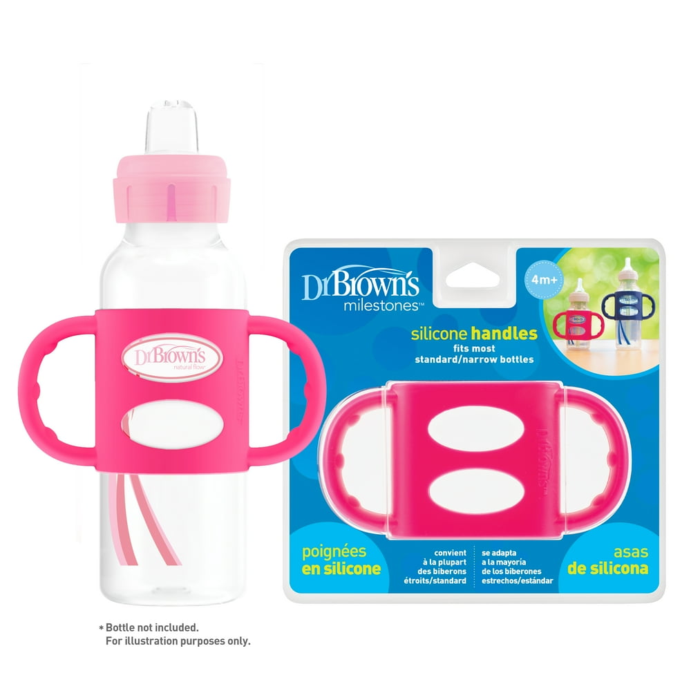 Dr. Brown’s 100 Silicone Baby Bottle Handles, StandardNeck, Pink