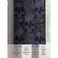 thumbnail image 6 of Halloween Sheer Curtains 63 Inch Length 2 Panels Set, Purple Skull Monochrome Watercolor Voile Window Treatment Rod Pocket Curtains Sheers Drapes for Bedroom/Living Room/Kitchen 52x"63"x2, 6 of 7