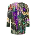 thumbnail image 5 of QATAINLAV Sales Today Mardi Gras Shirts for Women 3/4 Sleeve Mask Graphic Blouse Carnival Themed Tees Party 3D Print Tops Funny Gifts Parade Tshirt Multicolor XL, 5 of 6