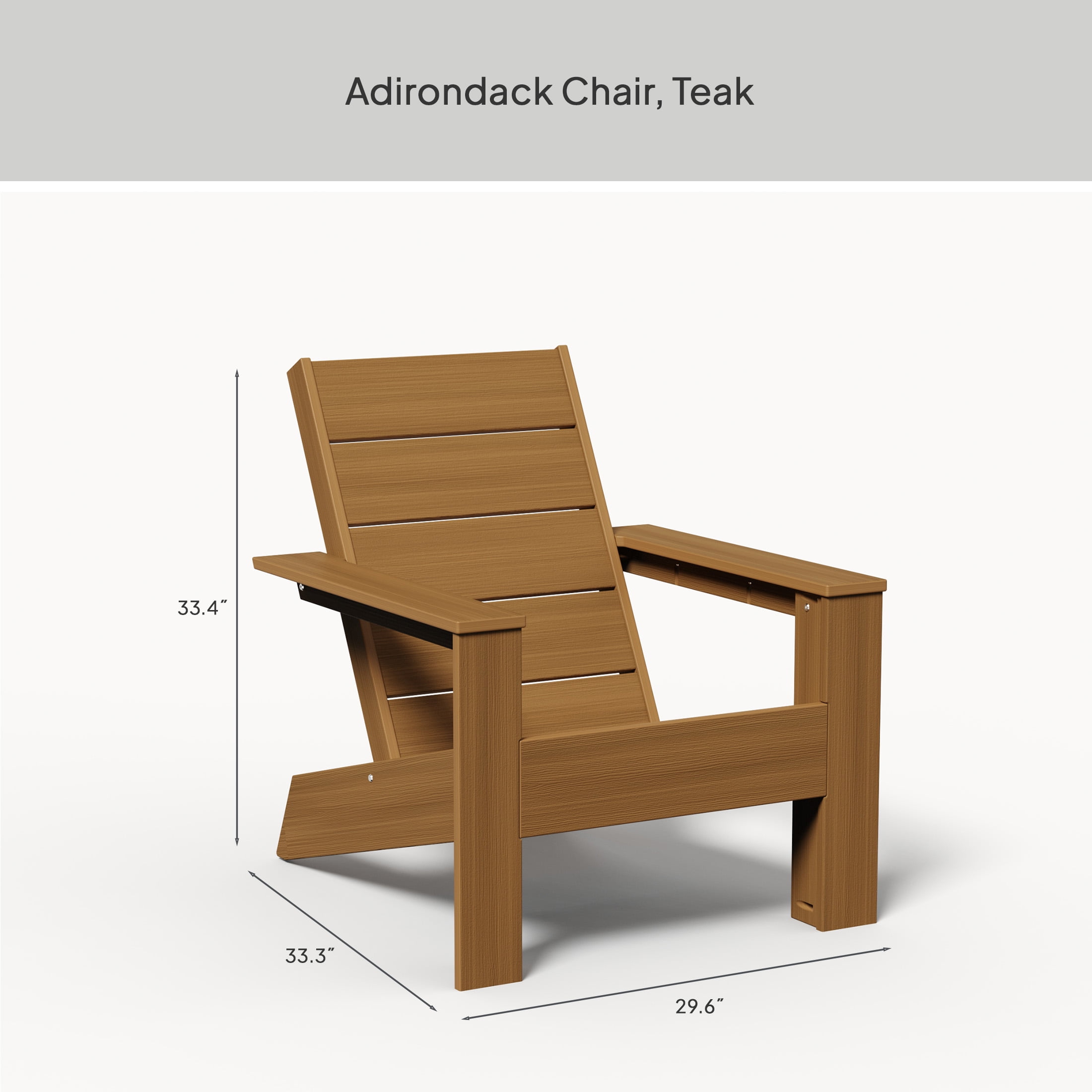 Better Homes & Gardens Ezra Outdoor HDPE Adirondack Chair, Teak