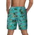 thumbnail image 3 of Kdxio Hawaii Palms Print Men's Swim Trunks with Compression Liner 7 Inch Inseam Quick Dry Swim Shorts, 3 of 7