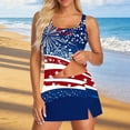 thumbnail image 2 of Miqool Women 4th of July Outfit Three Piece Set Tops with thong pants and skirt American Flag Patriotic Shirt Anniversary USA Shirt, 2 of 5