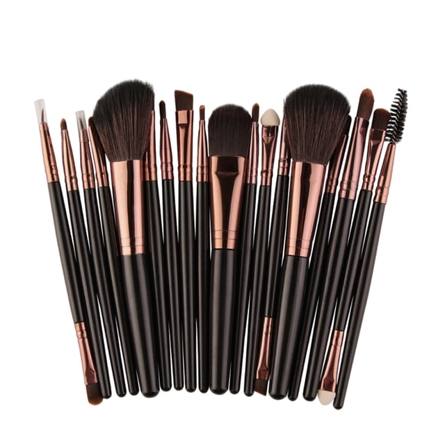 HONITANO 18Pcs Cosmetics Brush Set with Plastic Handle for Natural and Even Makeup Application