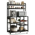 thumbnail image 2 of Yesfashion Bakers Rack with Power Outlet, Coffee Bar with Wire Drawer, Industrial Microwave Stand 6-Tier Kitchen Storage Rack with Hutch, 2 of 6