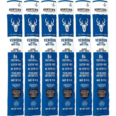 Reserve - Exotic Meat Trail Sticks - Adventure You Can Taste - Wild Game Jerky Sticks (VENISON, 6Ct)