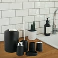 thumbnail image 4 of Juego de 6 accesorios de baño, soporte para cepillo de dientes, dispensador de loción y jabonera. Negro, 4 of 8