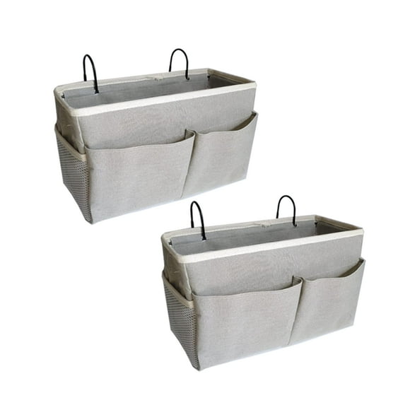 Organizador de almacenamiento colgante Bedside Caddy Someteth, paquete de 2 unidades, gris