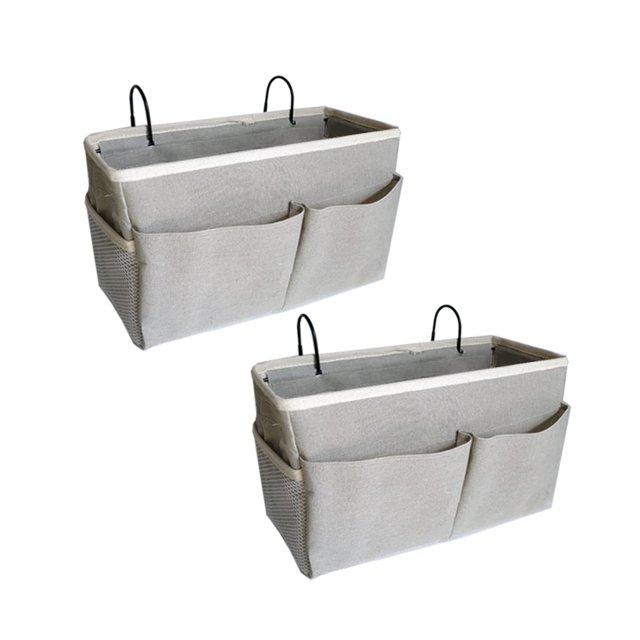 Organizador de almacenamiento colgante Bedside Caddy Someteth, paquete de 2 unidades, gris