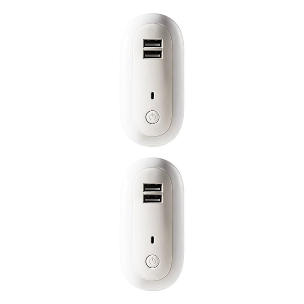 Inteprter Night Light Double USB Fast Charging Gear Timed 500lm 4500K Shutdown House Remote Lamp Control 1W 10 Adjustable Bedroom USB blanco 2piezas Inteprter CBP391968