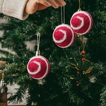 3cm Wool Felted Balls | Christmas Tree Ornaments & Garland Decorations | DIY Craft Material for Holiday Decor | Set of 3 in Red, Green, White