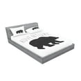 thumbnail image 2 of Ambesonne Adventure Fitted Sheet & Pillow Sham Set, Wild Bear Nature Love, Queen, Charcoal Grey White, 2 of 2