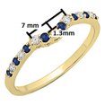 thumbnail image 3 of Dazzlingrock Collection 10K Round Blue Sapphire & White Diamond Ladies Contour Wedding Stackable Ring, Yellow Gold, Size 7, 3 of 5