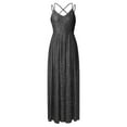 thumbnail image 3 of Vedolay Plus Size Dress Women's Satin Spaghetti Straps Cowl Neck Ruch Midi Dresses,Black S, 3 of 5