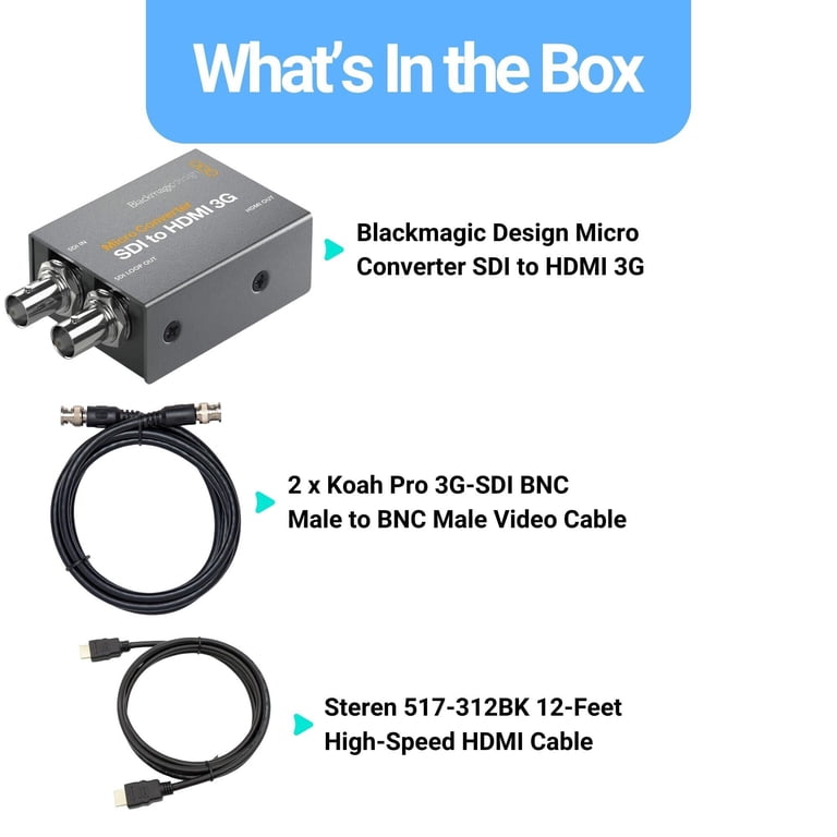 Blackmagic Design Micro Converter SDI to HDMI 3G Bundle with Cable